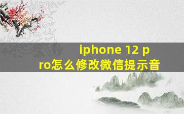 iphone 12 pro怎么修改微信提示音